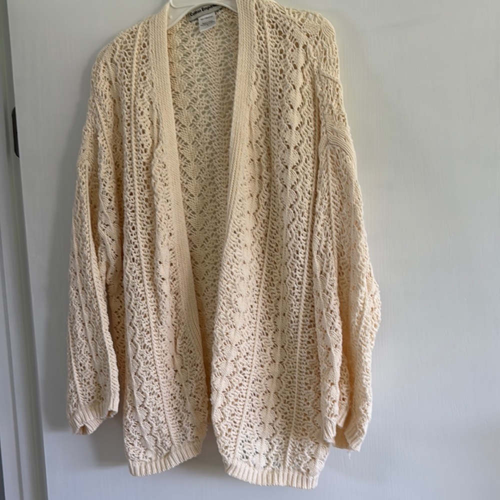 Cotton Emporium Cream Cable Knit Cardigan